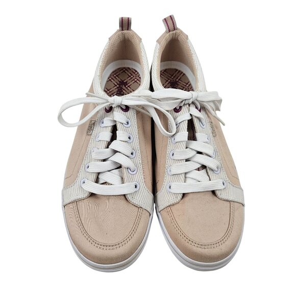 Keds Womens Casual Sneakers Size 7.5 Beige Canvas Arch Support Comfort Shoes - Picture 2 of 9